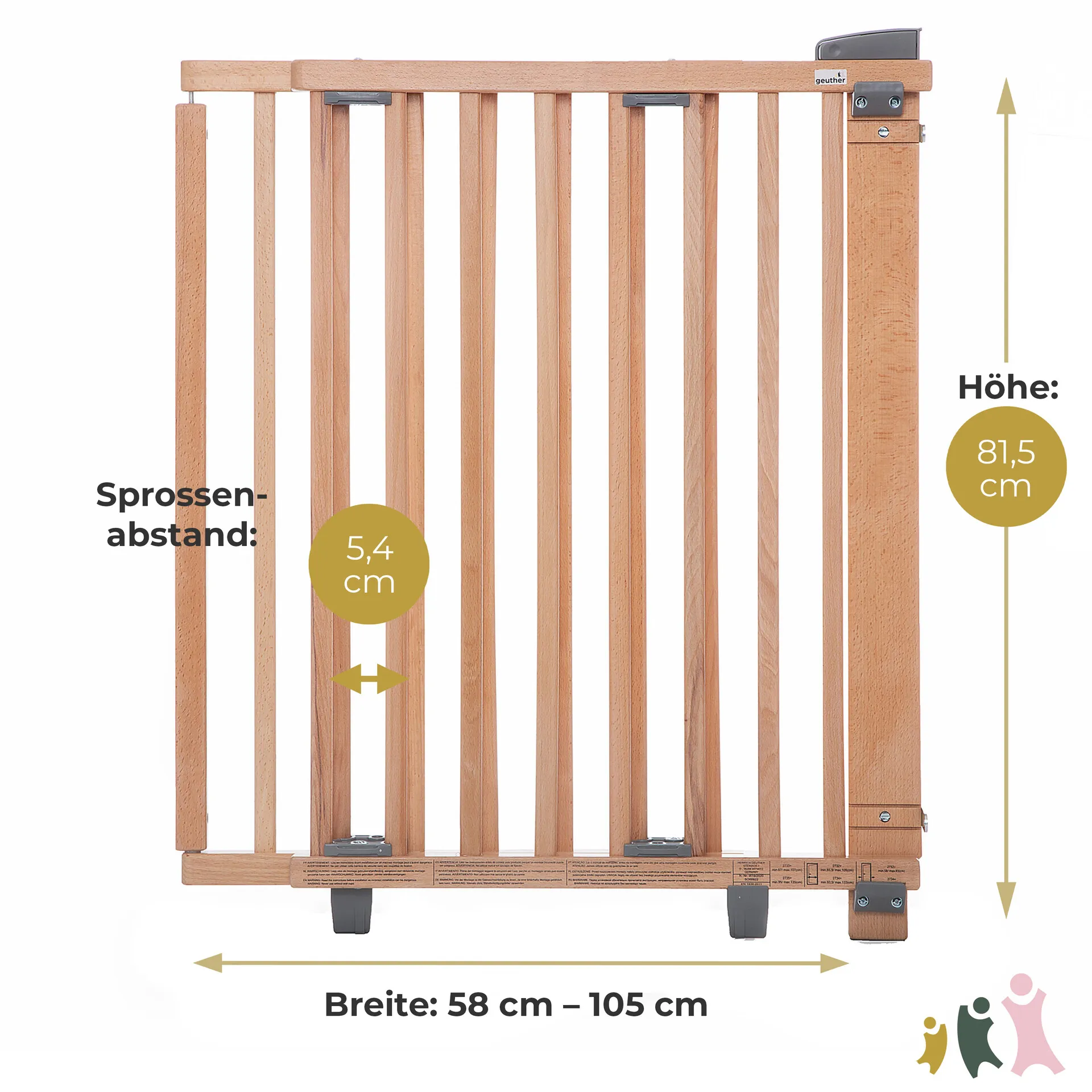 Türschutzgitter 2732/2734 für Öffnungen von 58-133 cm aus Holz