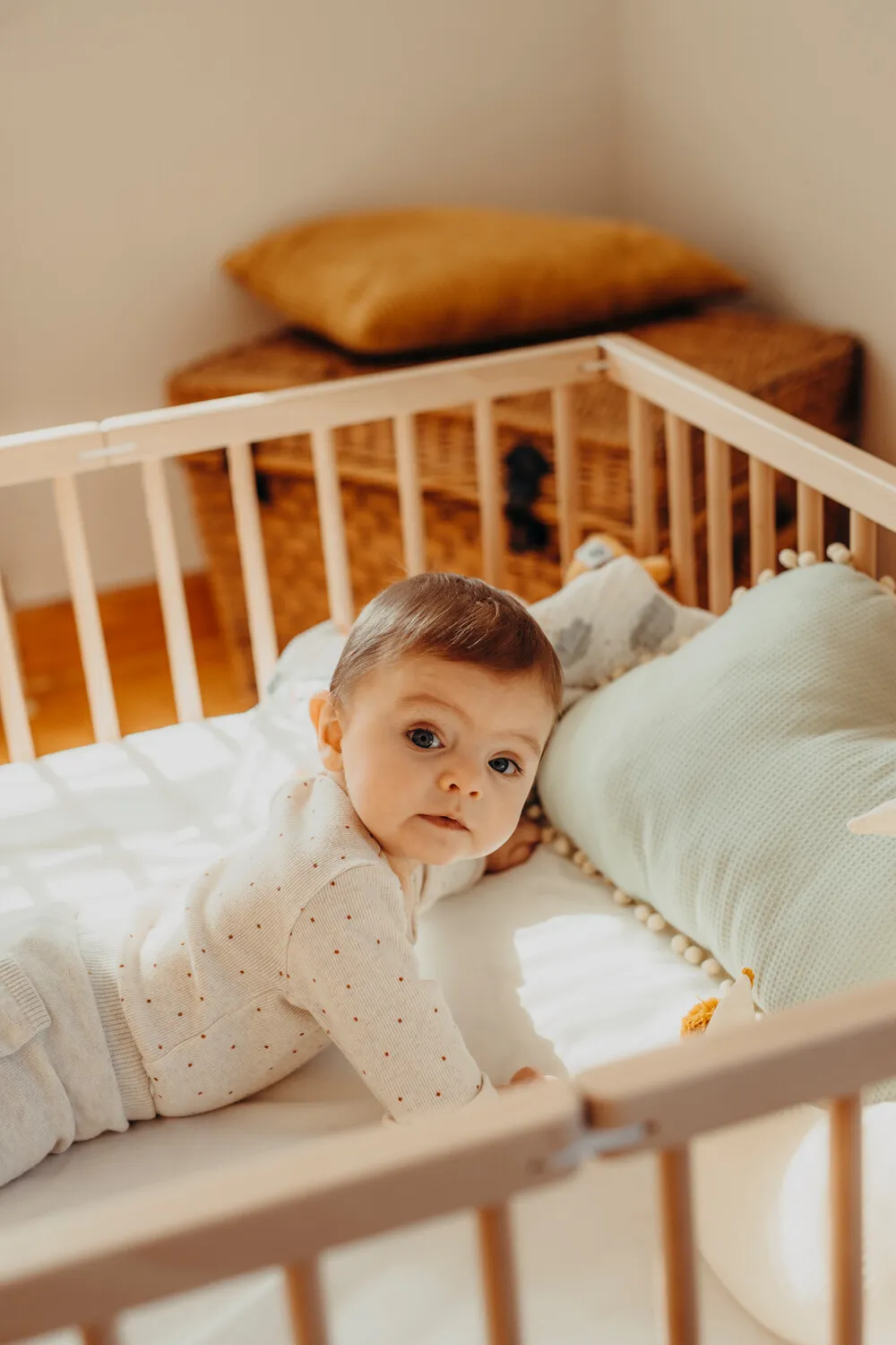 Playpen Leonie, 95 x 95 cm, foldable and with wheels