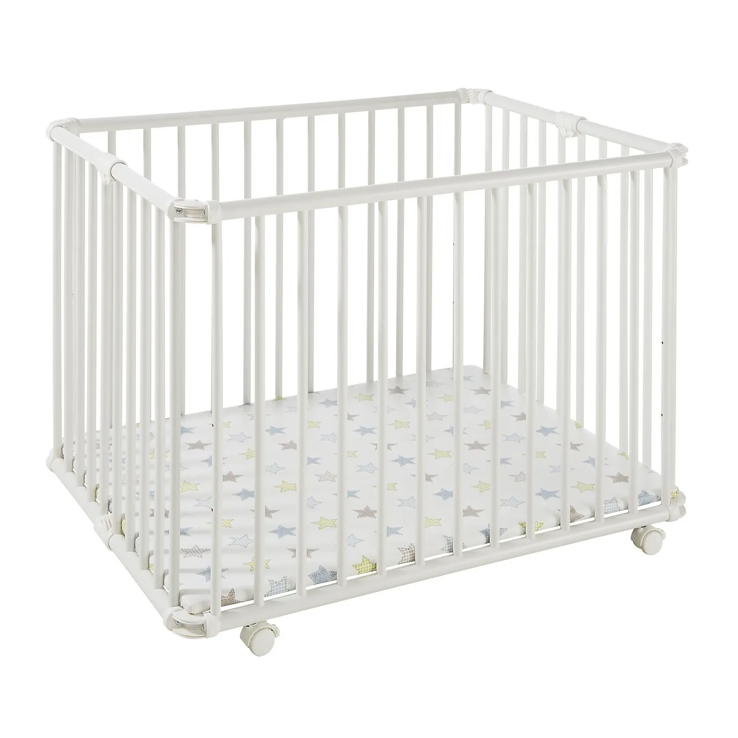 Playpen Lucilee, 76x97 and 90x97 cm, foldable and with wheels