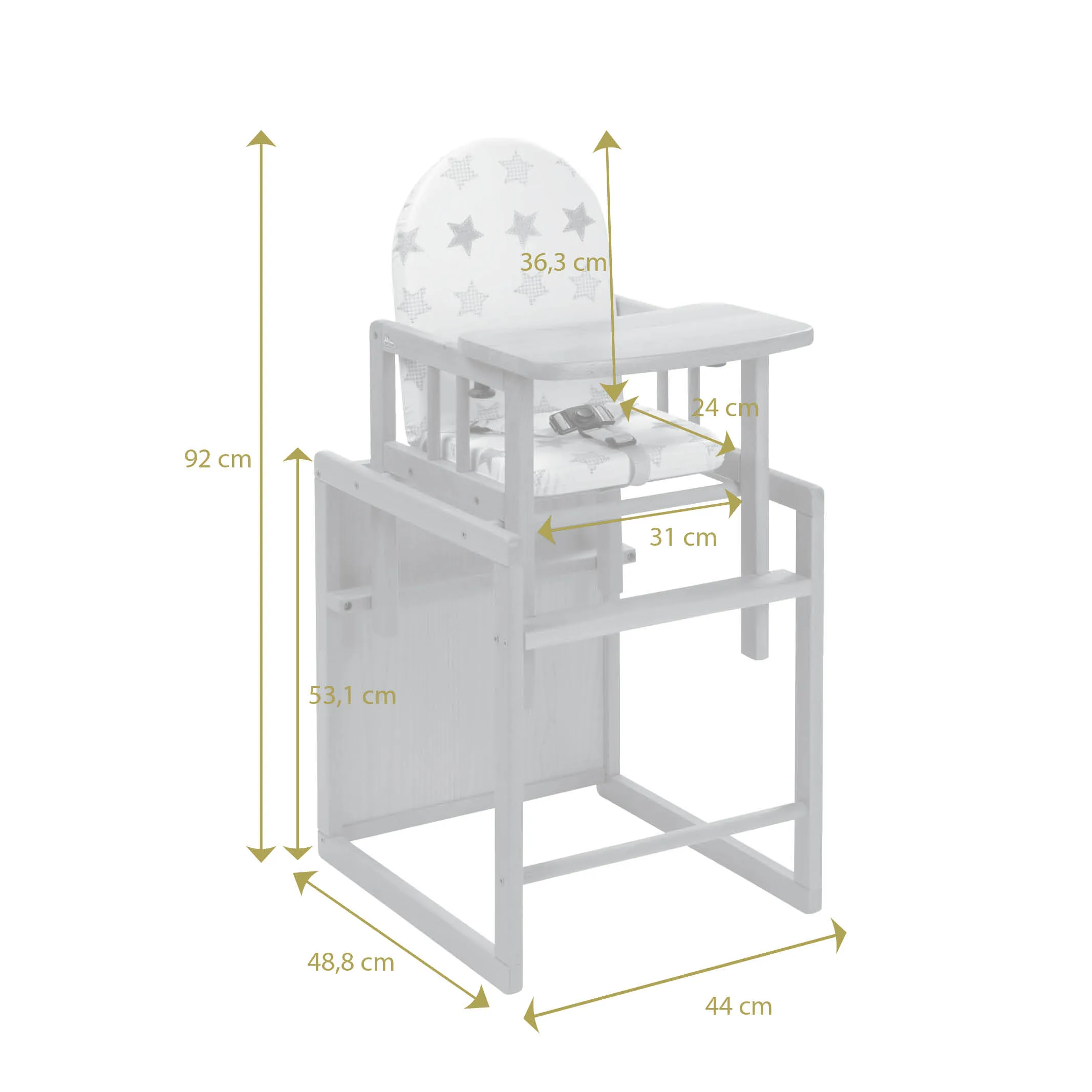 Nico 2-in-1 highchair & play table