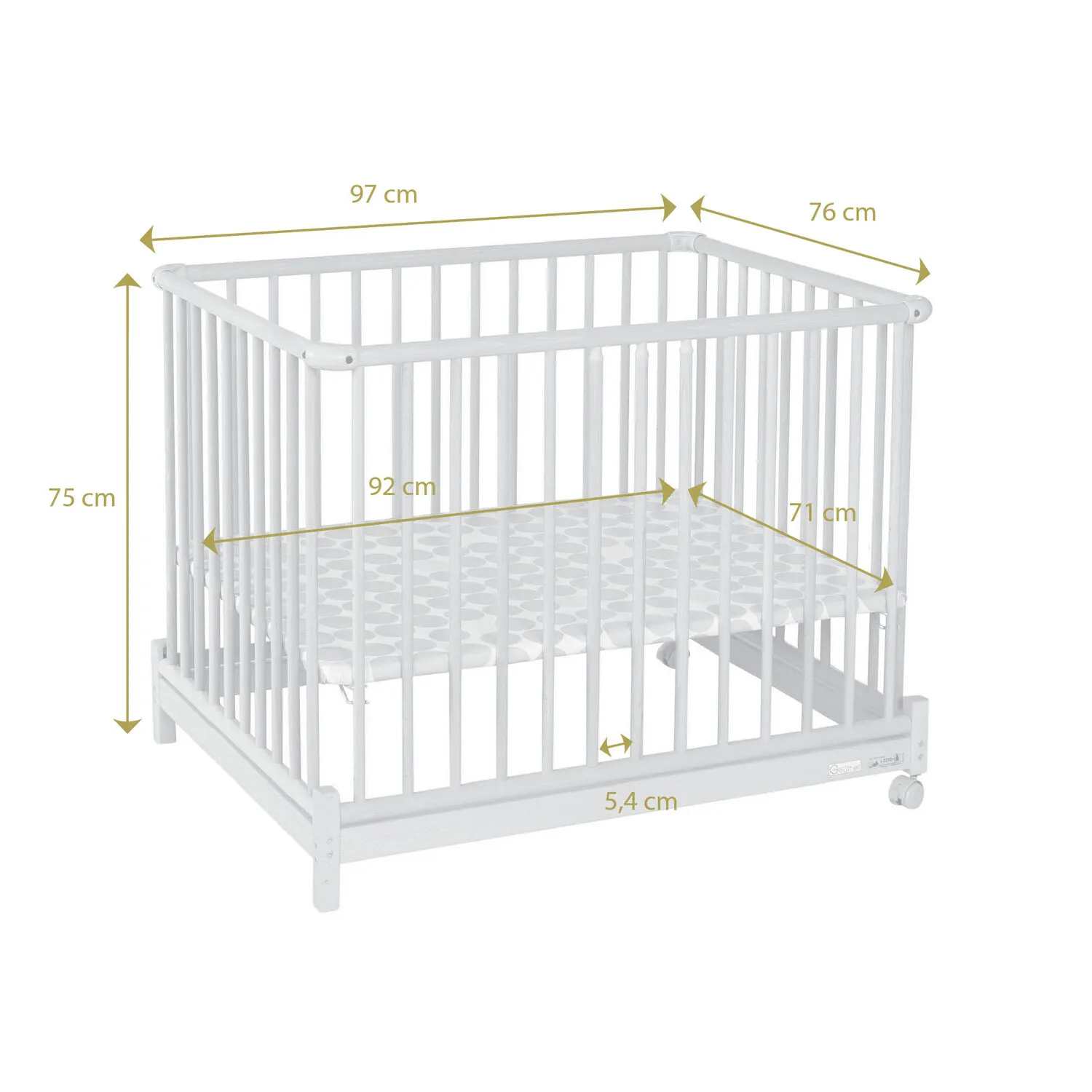 Laufgitter Euro-Parc Plus. 76x97 und 97x97 cm. mobil auf Rollen