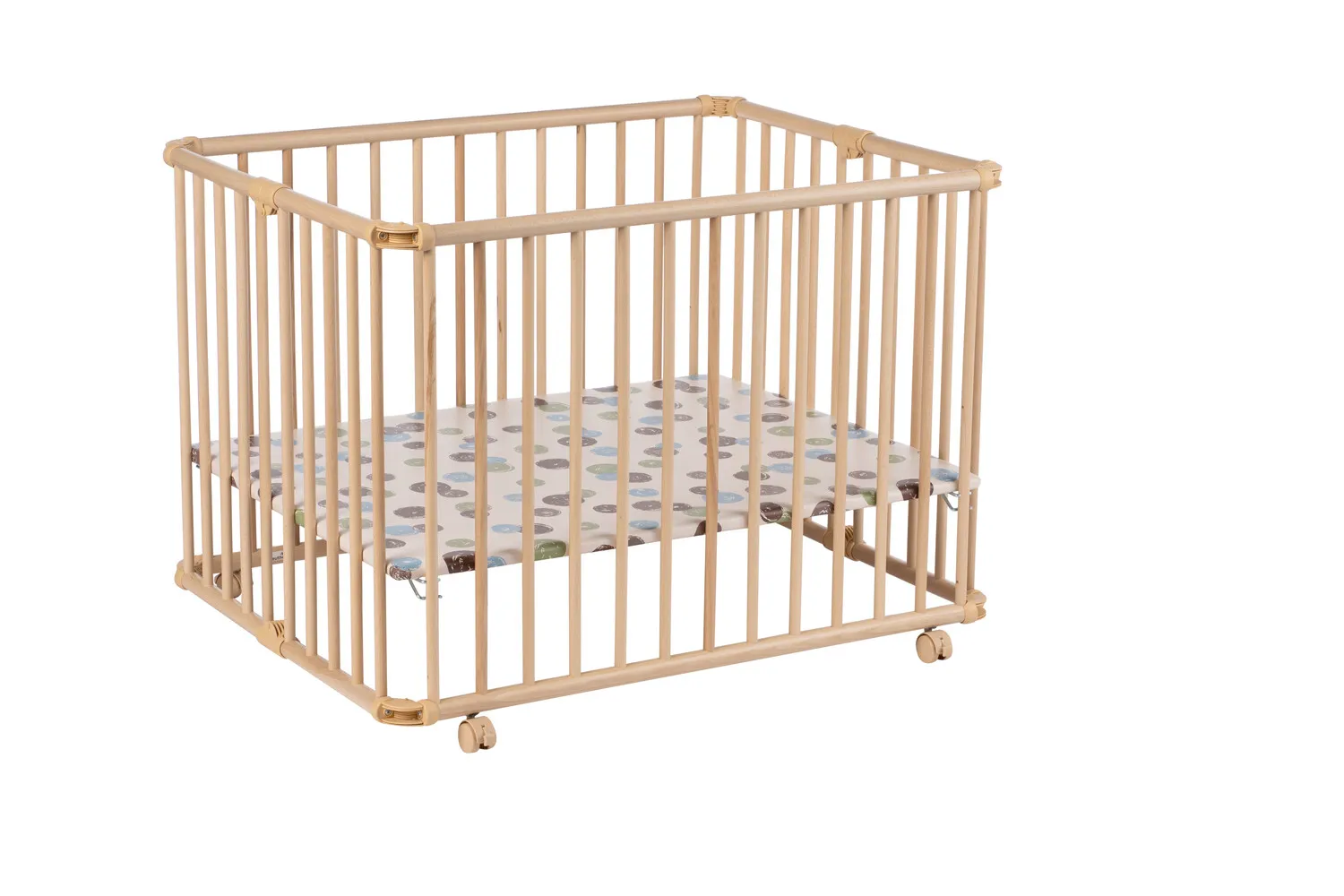 Playpen Lucilee, 76x97 and 90x97 cm, foldable and with wheels