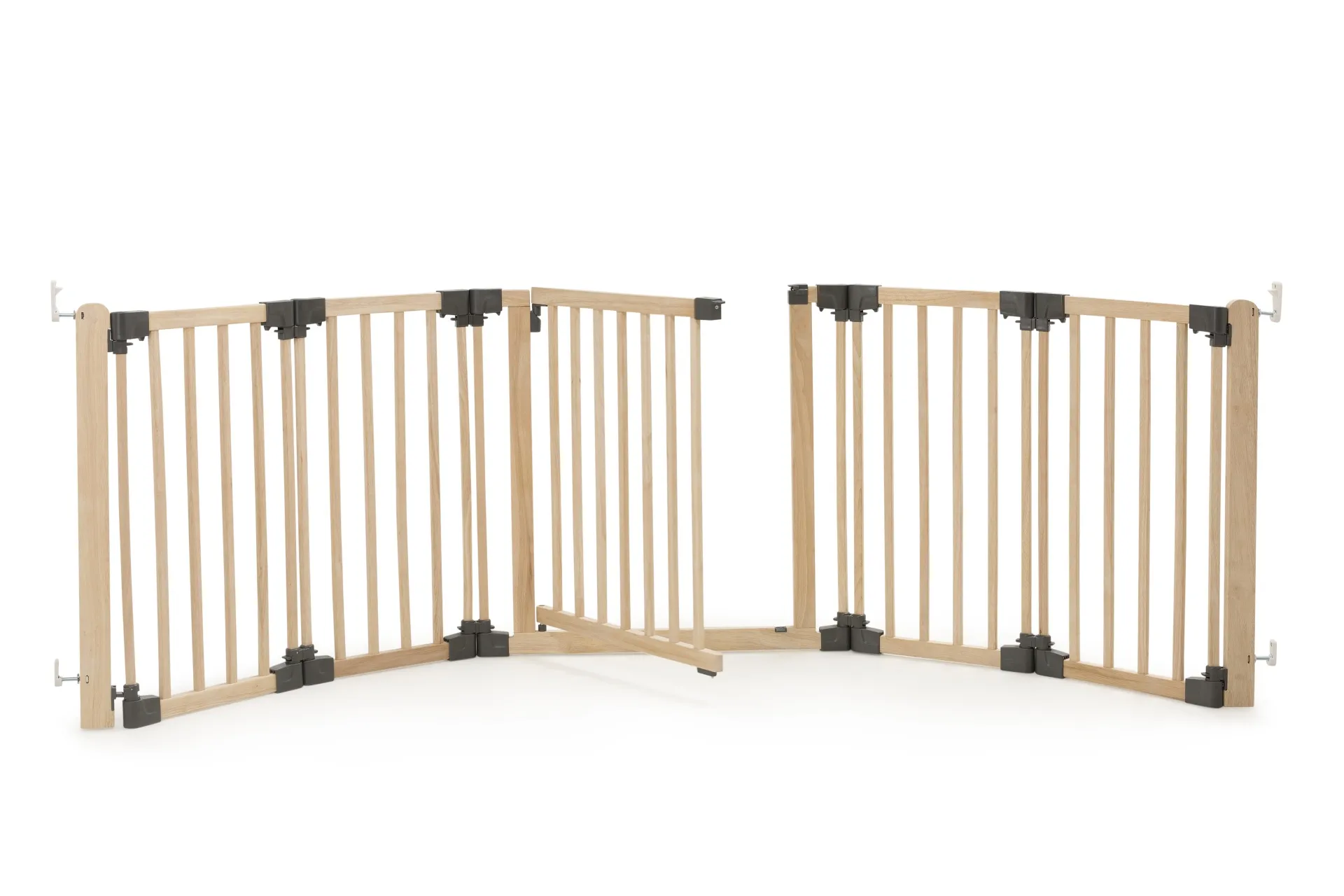 Variable two-sided configuration gate Yoko for passages from 95 to 260cm in wood