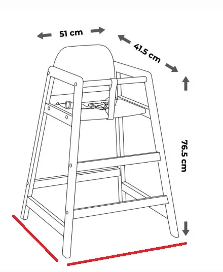 Emma - Stackable wooden high chair