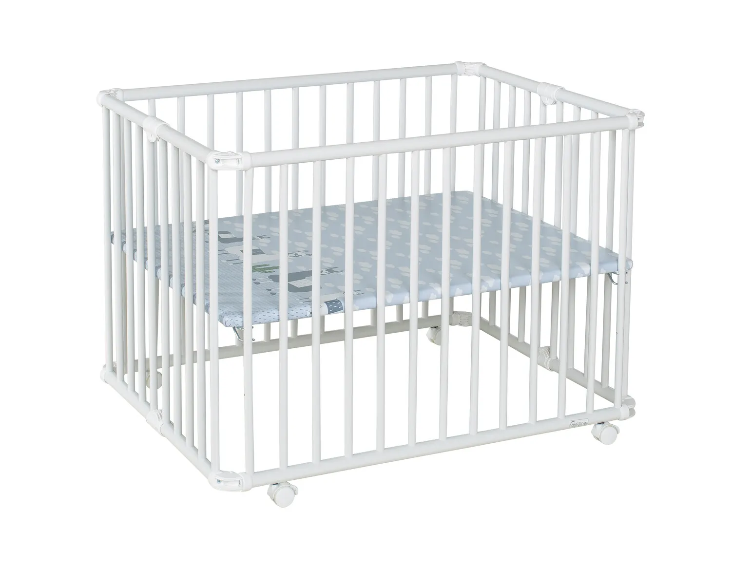 Playpen Lucilee, 76x97 and 90x97 cm, foldable and with wheels