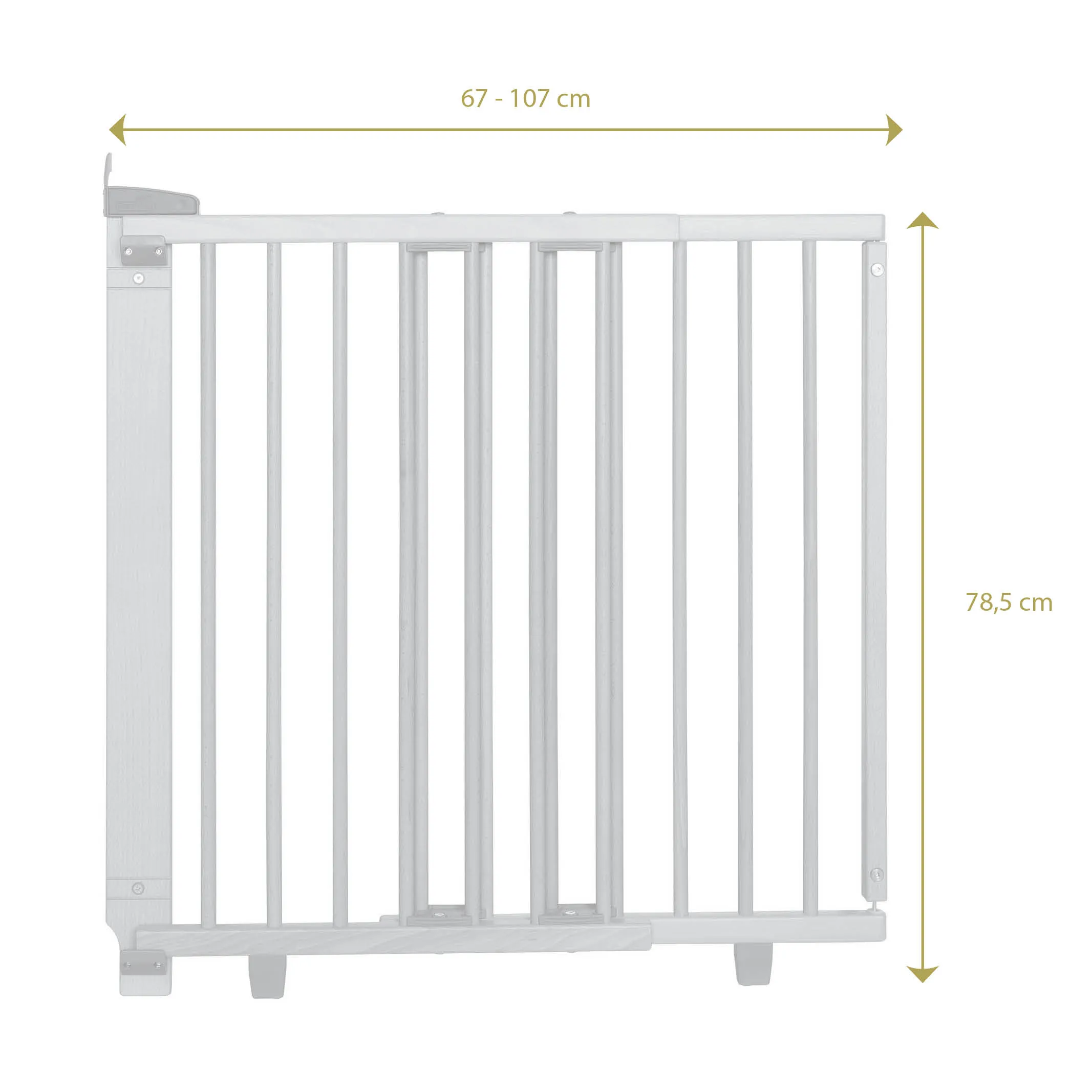 Round bar Stair Safety Gate 2733/2735 for openings 67-135cm in wood