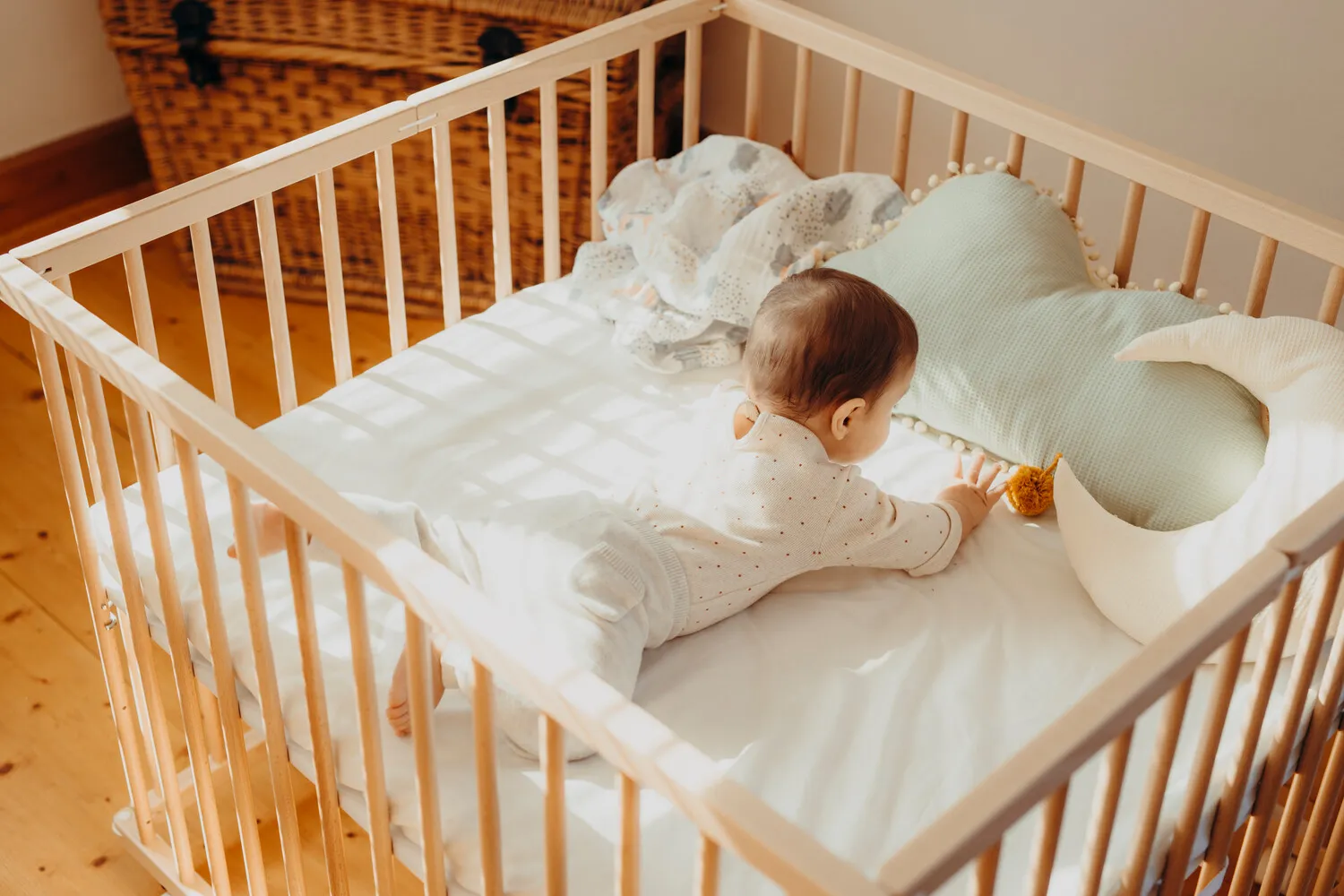 Playpen Leonie, 95 x 95 cm, foldable and with wheels