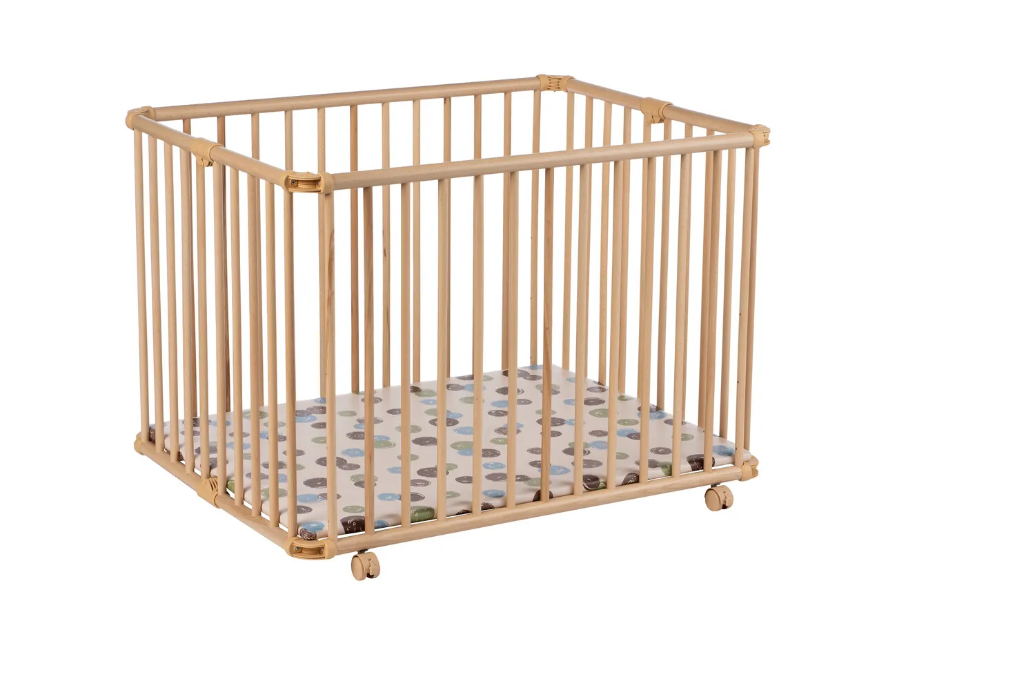 Playpen Lucilee, 76x97 and 90x97 cm, foldable and with wheels