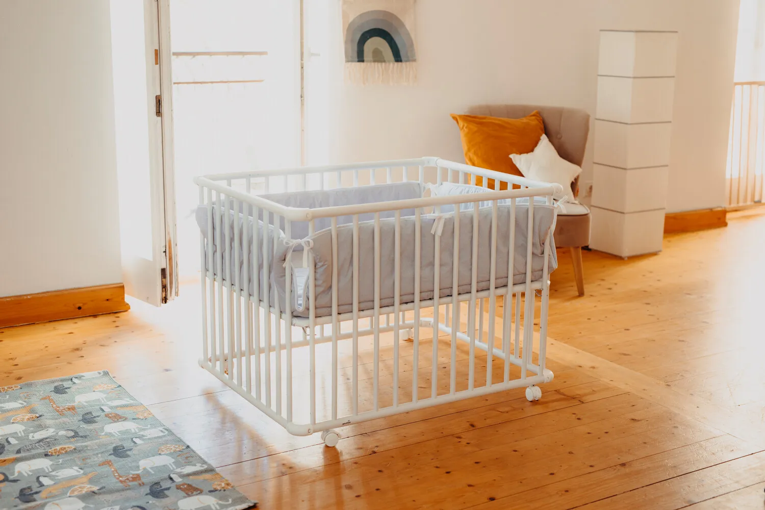 Playpen Belami Plus, 76x97 and 97x97 cm, with wheels